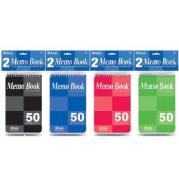 24 Wholesale 50 Ct. 4" X 6" Top Bound Spiral Memo Books (2/pack)