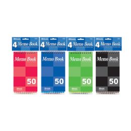 24 Wholesale 50 Ct. 3" X 5" Top Bound Spiral Memo Books (4/pack)