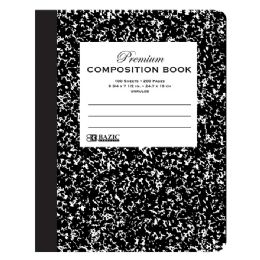 48 Wholesale Unruled 100 Ct. Premium Black Marble Composition Book