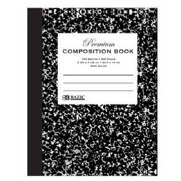 48 Wholesale W/r 100 Ct. Premium Black Marble Composition Book