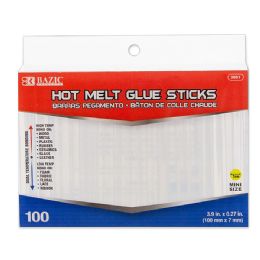 12 Bulk 3.9" X 0.27" Dual Temp. Mini Hot Melt Glue Sticks (100/box)