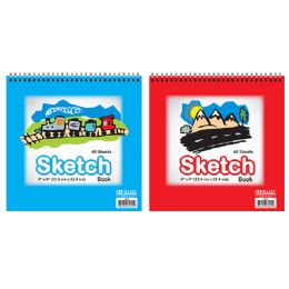 48 pieces 40 Ct. 9" X 9" Top Bound Spiral Sketch Pad - Sketch, Tracing, Drawing & Doodle Pads