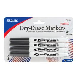 24 Wholesale Black Fine Tip DrY-Erase Markers (4/pack)