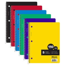 24 Pieces C/r 150 Ct. 5-Subject Spiral Notebook - Note Books & Writing Pads