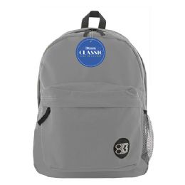 12 Wholesale 17" Gray Classic Backpack