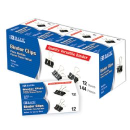 12 Wholesale Medium 1 1/4" (32mm) Black Binder Clip (12/box)