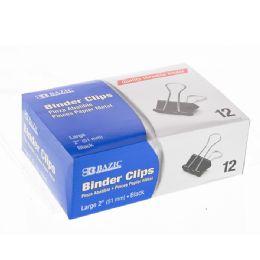 12 Wholesale Large 2" (51mm) Black Binder Clip (12/box)