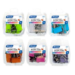 24 pieces Assorted Size Color Binder Clip (12/pack) - Clipboards and Binders
