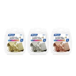 24 pieces Assorted Size Satin Binder Clip (8/pack) - Clipboards and Binders