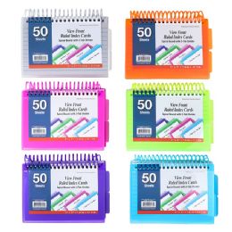 48 Pieces 50-Count View Spiral Bound 3" x 5" Ruled White Index Card - Labels ,Cards and Index Cards