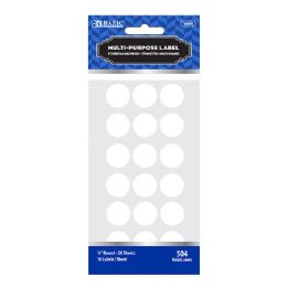 24 of White 3/4" Round Label (504/pack)