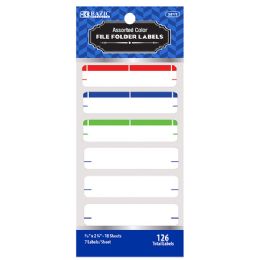 24 Wholesale Assorted Color File Folder Label (126/pack)