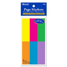 24 pieces 80 Ct. 1" X 3" Neon Page Markers (6/pack) - Sticky Note & Notepads