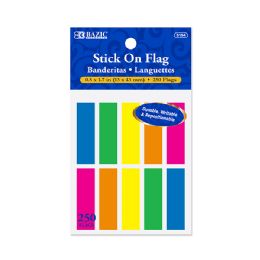 24 Bulk 25 Ct. 0.5" X 1.7" Neon Color Coding Flags (10/pack)