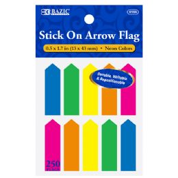 24 pieces 25 Ct. 0.5" X 1.7" Neon Color Arrow Flags (10/pack) - Sticky Note & Notepads