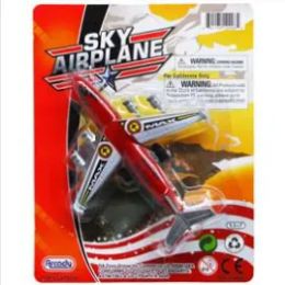 96 Wholesale 5" P/b Mini Aiplane On Blister Card, 4 Assrt Clrs