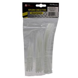 48 Wholesale Nylon Cable Ties 75 Piece Assorted Sizes