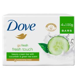 12 Wholesale Dove Bar Soap 100g 4 Pack Go Fresh Touch Cucumber