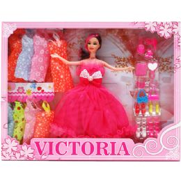 6 Wholesale 11.5" Victoria Doll W/ Accss