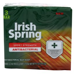 18 Wholesale Irish Spring Bar Soap 3.75z 3 Pack Sport Strength
