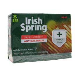 9 Pieces Irish Spring Bar Soap 3.75z 8 Pack Sport Strength - Soap & Body Wash