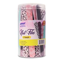 6 Pieces Nail File 48 Piece Printed In Plastic Jar - Manicure and Pedicure Items