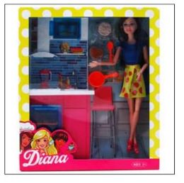 12 Wholesale 11.5" Diana Doll W/ Accss In Window Box, 2 Assrt