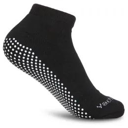 96 Wholesale Yacht & Smith Black Rubber Grip Bottom Cotton Yoga, Trampoline Sock Size 9-11