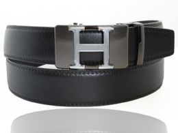 24 Pieces Leather Belts Color Black - Mens Belts