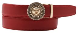 24 Pieces Leather Belts Color Red - Mens Belts