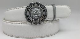 24 Pieces Leather Belts Color White - Mens Belts