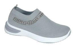 12 Wholesale Women Sneakers Grey Size 5 - 10 Assorted