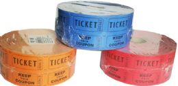 24 Pieces 2"x2" 1000pc Raffle Ticket Double Roll - Party Favors