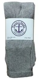36 Wholesale Yacht & Smith Women's Cotton Tube Socks, Referee Style, Size 9-15 Solid Gray