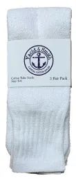 48 Wholesale Yacht & Smith Kids 17 Inch Cotton Tube Socks Solid White Size 6-8