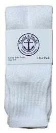 24 Wholesale Yacht & Smith Kids 17 Inch Cotton Tube Socks Solid White Size 6-8