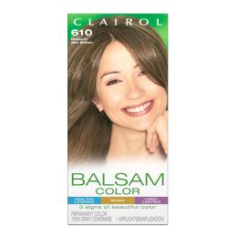 12 Wholesale Clairol Balsam Hair Color 1 Count Medium Ash Brown Number 610