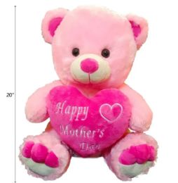 12 Wholesale Pink Happy Mother's Day Bear