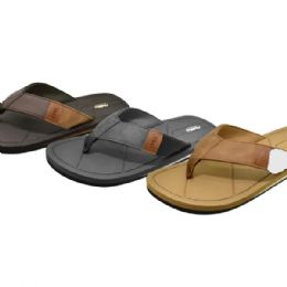 36 Wholesale Mens Fashion Flat Sandals Man Made Sole And Upper Imported