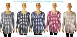 48 Wholesale Womens Sweaters Winter Fuzzy Wide Bottom Assorted Color And Size