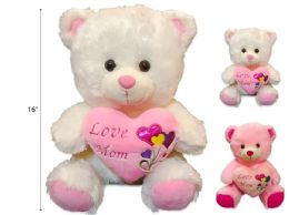 12 Wholesale White And Pink Mother's Day Bear