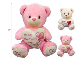 12 Pieces White And Pink Happy Mother's Day Bear - Plush Toys