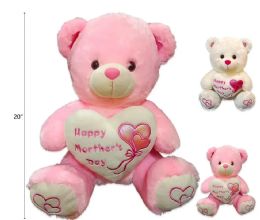 12 Wholesale White And Pink Happy Mother's Day Bear