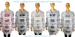 36 Wholesale Womens Cardigan Button Sweaters Assorted Color -- Size Assorted