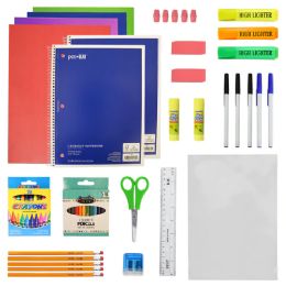 12 Sets 52 Piece Wholesale Kids School Supply Kits - School and Office Supply Gear