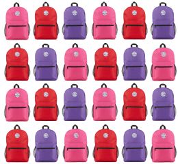 17 Inch Backpacks For Kids, 12 Assorted Colors For Girls, 24 Pack