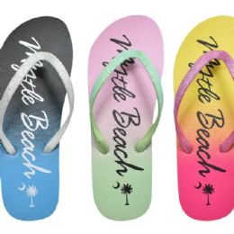 36 Wholesale Womens Fashion Flip Flops Assortment Of Colors Man Made Sole And Upper Imported
