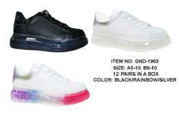 12 Wholesale Women Sneakers Rainbow Size 5 - 10 Assorted