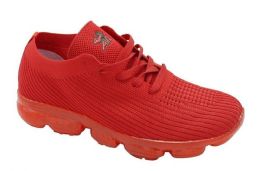 12 Wholesale Mens Athletic Walking Blade Running Tennis Shoes Fashion Sneakers In Red