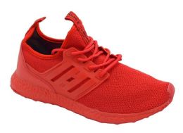 12 Wholesale Men's Air Cushion Sport Running Shoes Casual Athletic Tennis Sneakers In Red